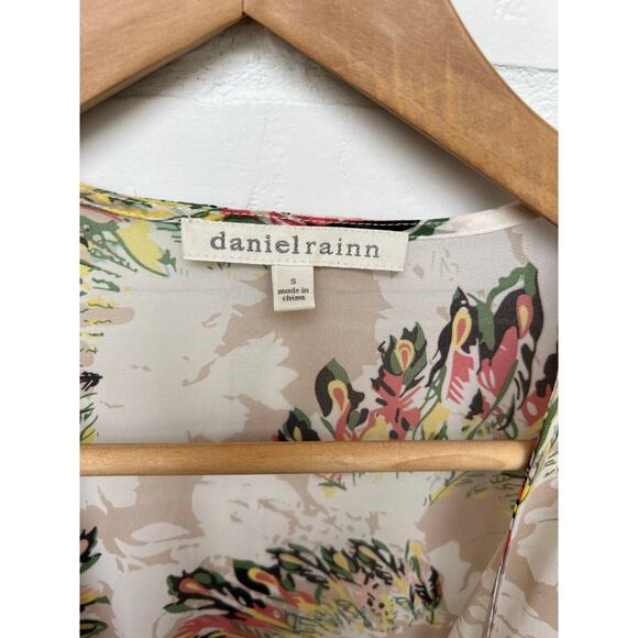 Daniel Rainn Kimono Botanical Feather Boho Print Lightweight Tropical -sz S/M - Picture 5 of 8